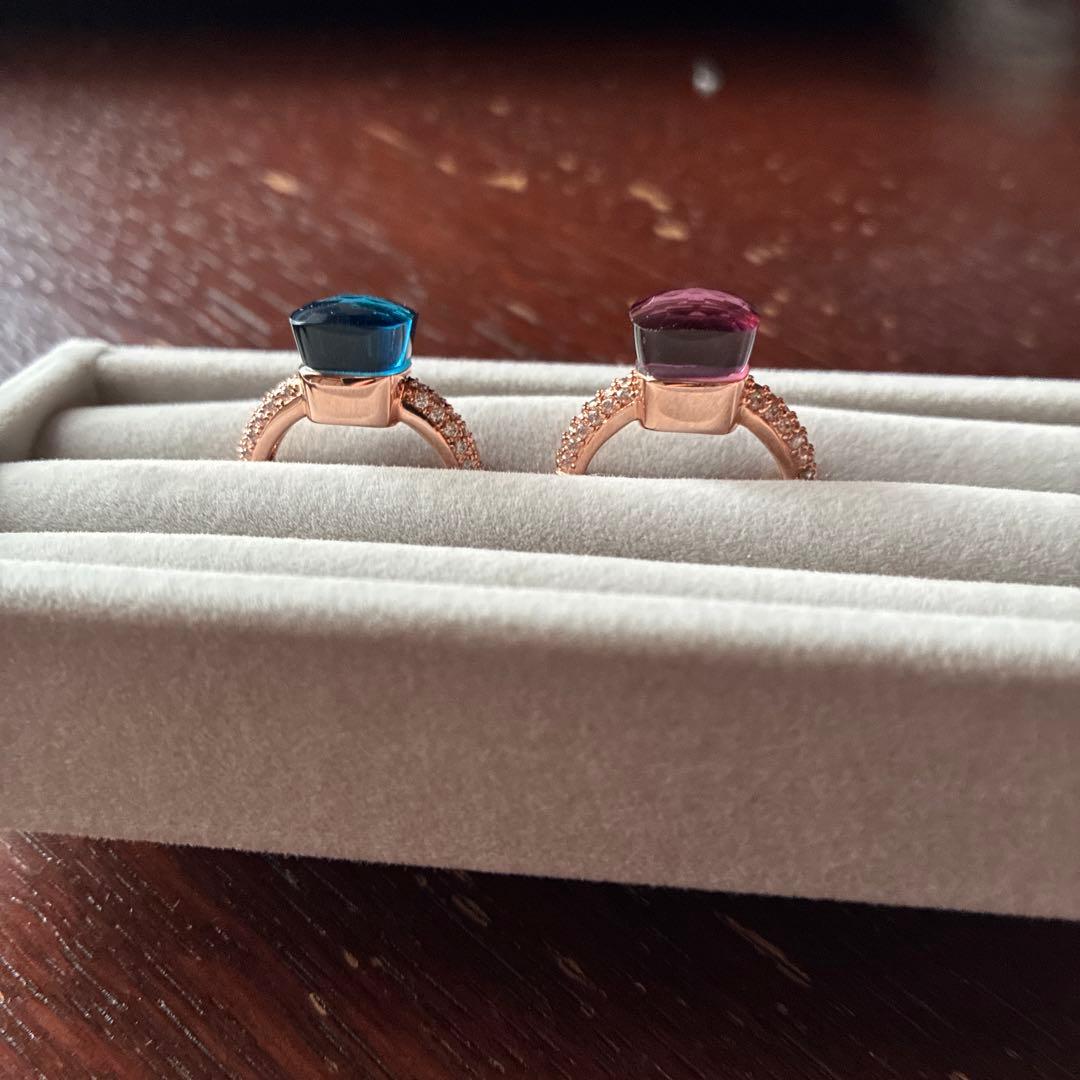 ②タイプ　ブルー　パープル　パヴェ付きリング　ポメラート好き