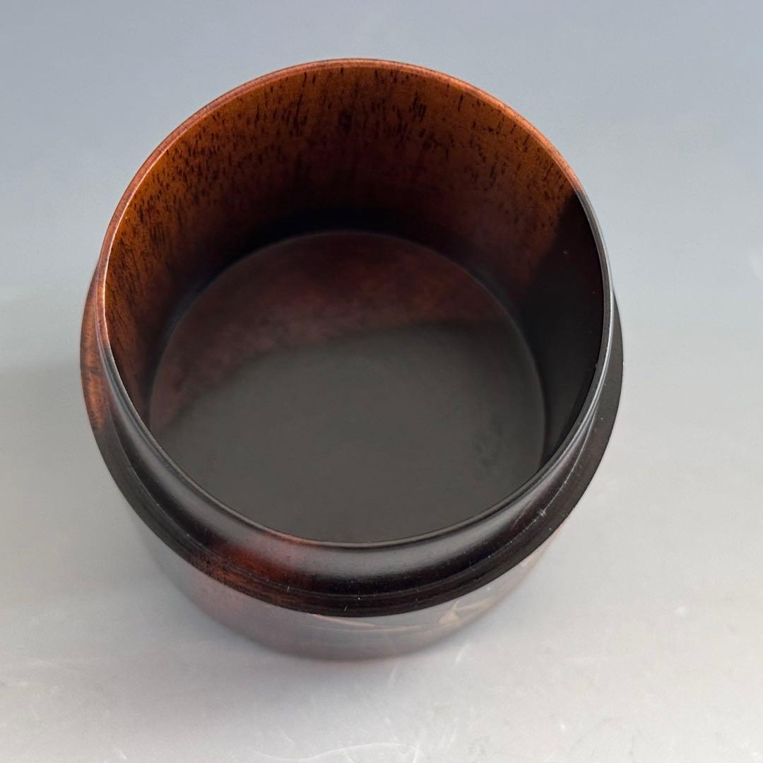 茶道具 黒柿 二季鳥蒔絵 中次 茶器 中村宗悦 共箱 漆芸 月に