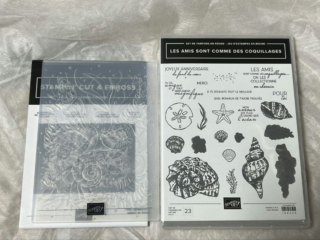 未使用貝殻スタンプ＆エンボスフォルダーシーシェルスタンピンアップ