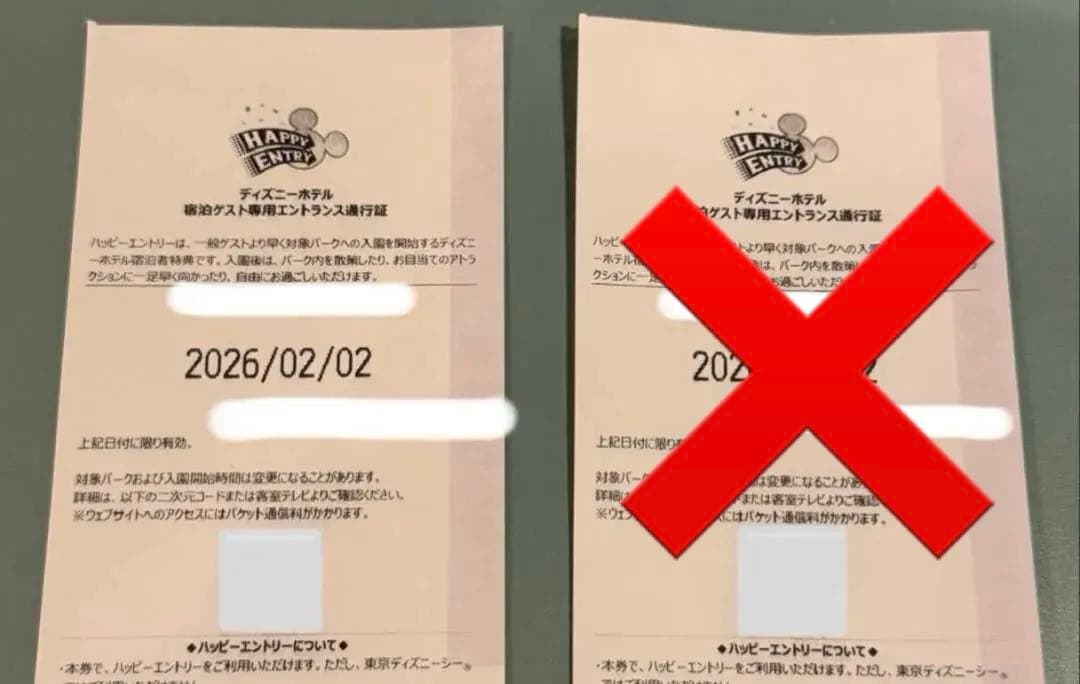 ディズニーランド 通行証 2/2 ハピエン ハッピーエントリー - メルカリ