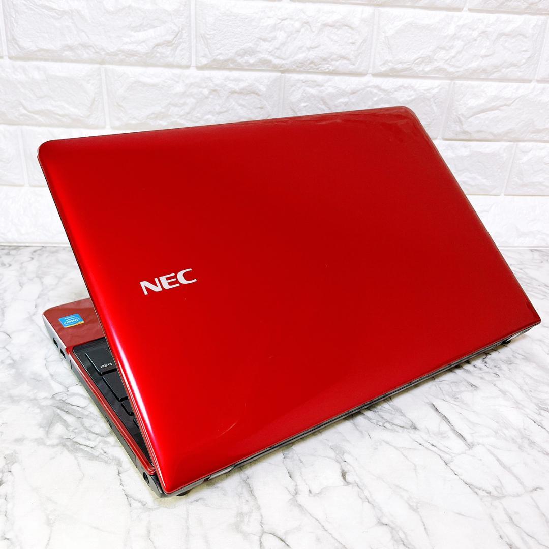 美品✨Windows11✨爆速SSDお洒落ノートパソコン赤✨カメラ薄型・オフィス