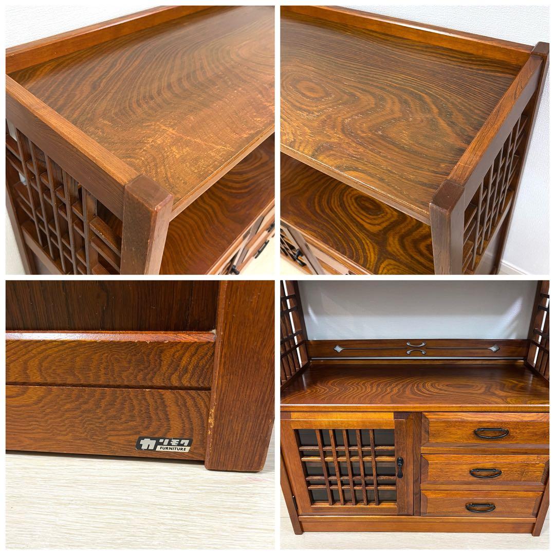 ち17）karimoku カリモク オールドカリモク 茶箪笥 飾り棚 茶棚 ち17