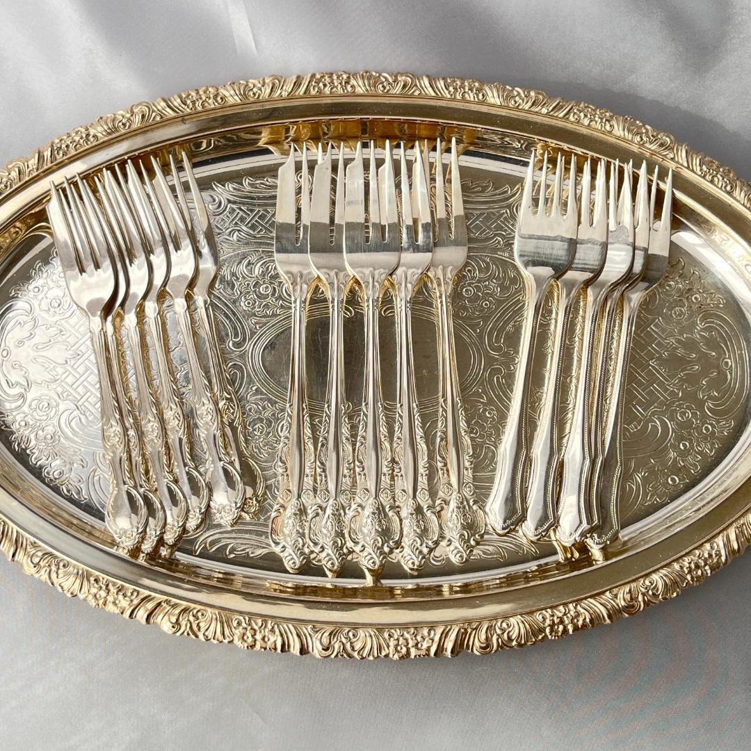 【RODD】ケーキフォーク / デザートフォーク 16本【シルバープレート】