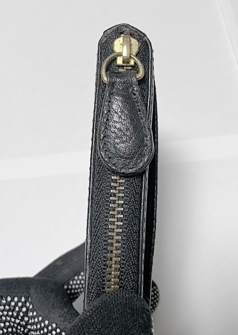 美品★GANZO Lファスナー レザー ミニ財布 コンパクト財布