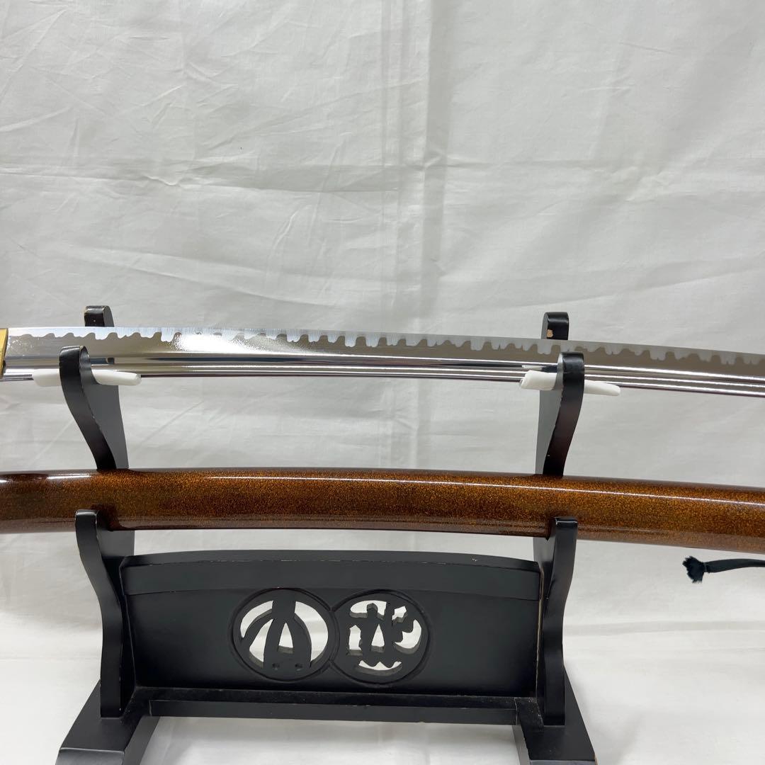 模造刀 二本差し 太刀 脇差 樋入り 龍鍔 透かし 黒鞘 直刃 刃紋 高級