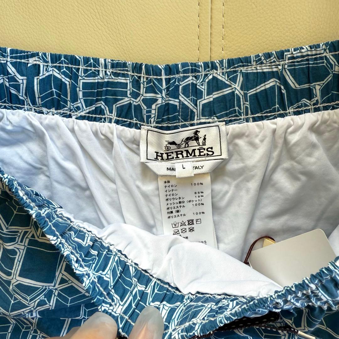 1/5〜発送】 HERMES エルメス 未使用タグ箱付き メンズ水着 Lサイズ