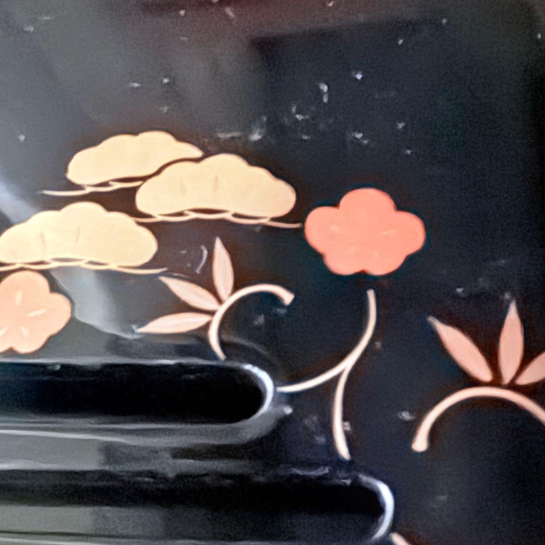 超限定1月12日迄‼️節目にJAPAN天然木会津塗お屠蘇器蒔絵松竹梅四ッ揃杉箱入