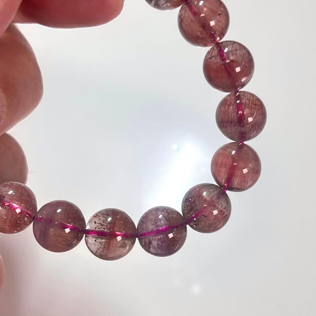 最高級 スーパーセブンブレスレット レッドレピドクロサイトイン