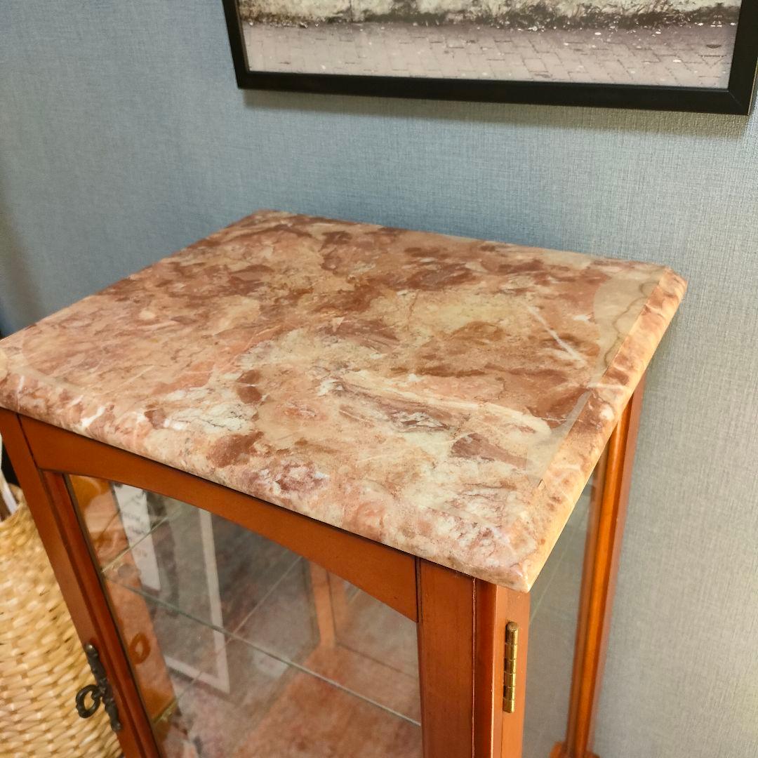 希少】大理石天板クラシック猫脚コレクション飾り棚 ガラスショーケース」