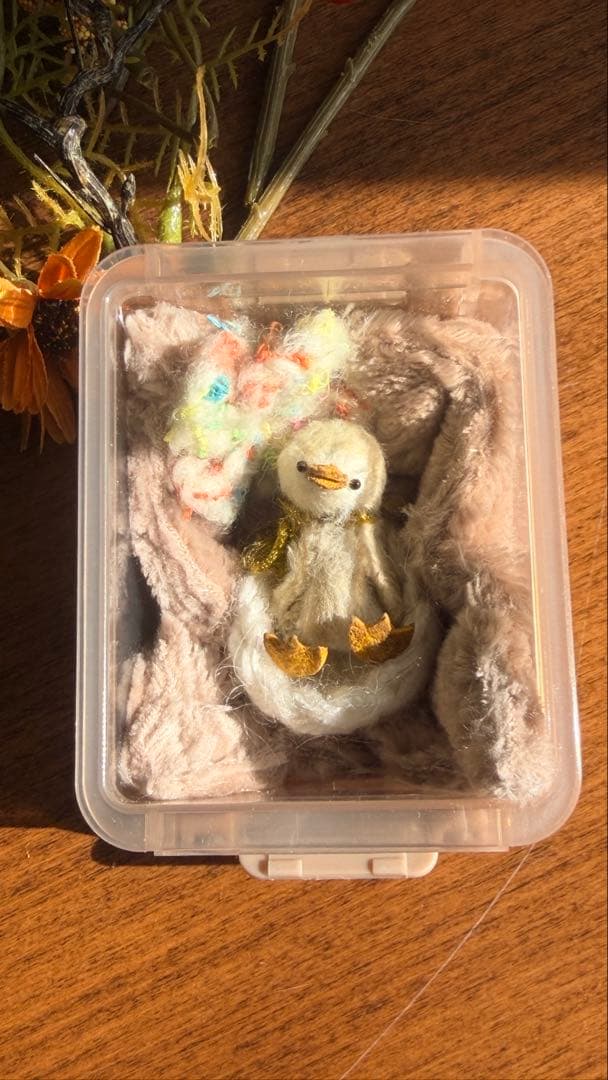 moriのえほん様 小さいアヒル ぬいぐるみ ミニチュア ハンドメイド