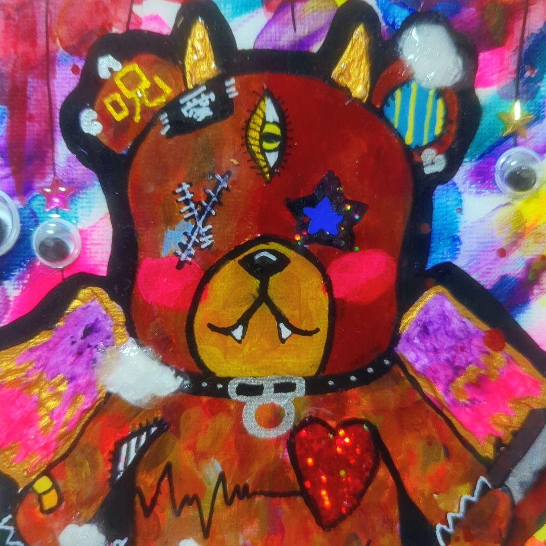 一点物イラストアート】Killer Bear2【F0号】現代アート 一点物