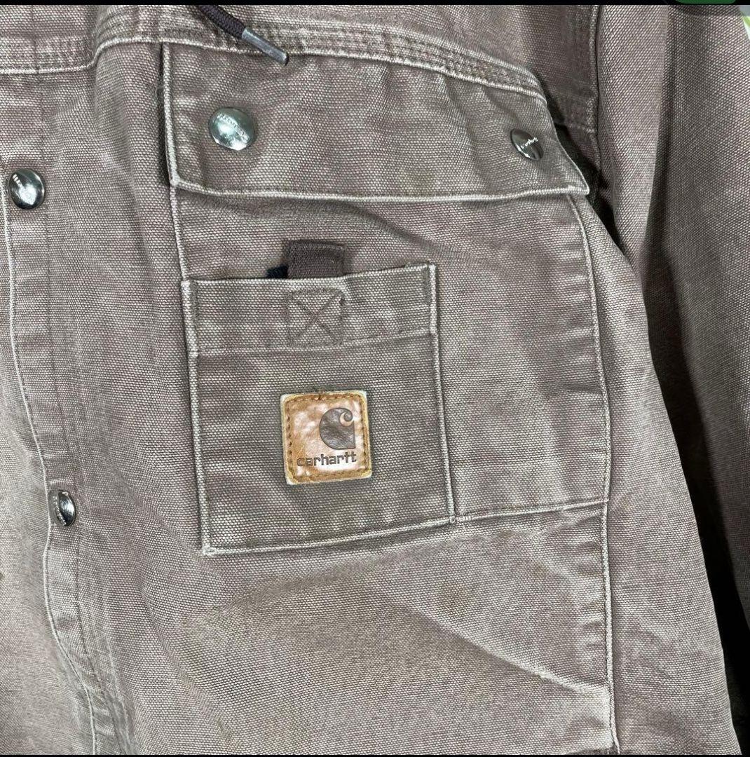 【メキシコ製】カーハート　ブルゾン　アクティブジャケット　ダック　茶　ロゴ