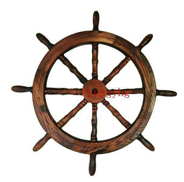 木製舵輪 アンティーク 舵取り 操舵 船舵 船ハンドル インテリア 12310