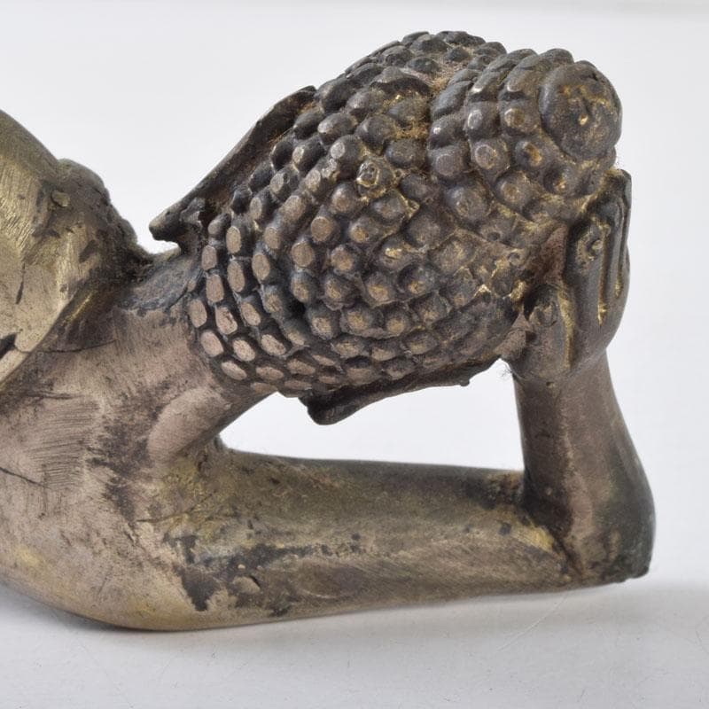 仏教美術 古銅 涅槃像 寝釈迦像 仏像 置物 N 8702