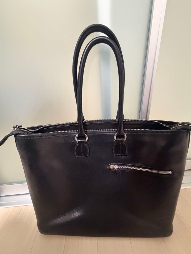 万双 双鞣和地トートバッグ ブラック