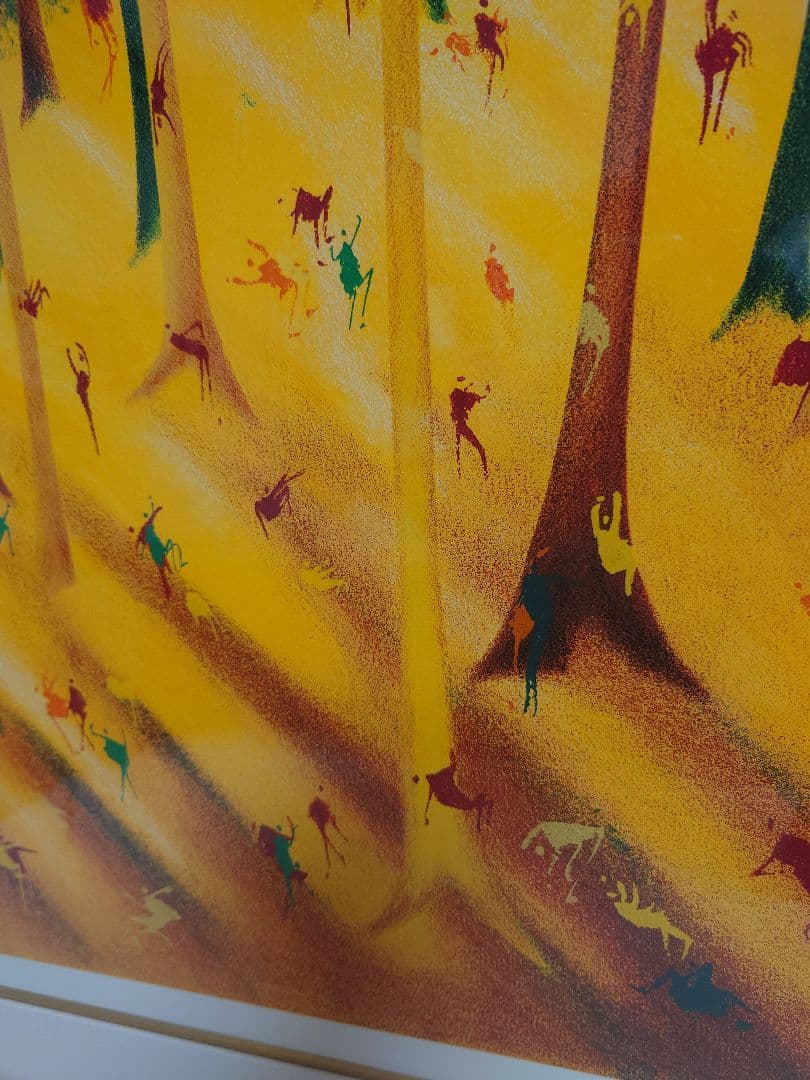 レオパシリコ 秋（フォール） 版画 額入り オレンジ 木 森