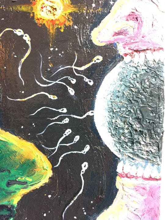 無限と無　絵　絵画　原画　油絵　雑貨 命　宇宙　抽象画　モダン　インテリア