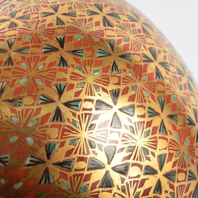 九谷焼　山本重義作　金襴手小紋　香炉　共箱　D　R9053