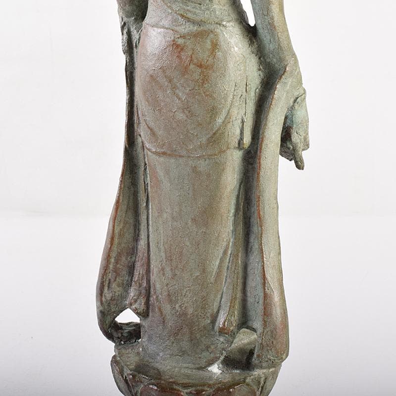 彫刻家 佐々木大樹作 青銅 観音像 仏像 重さ約1.9㎏ 共箱