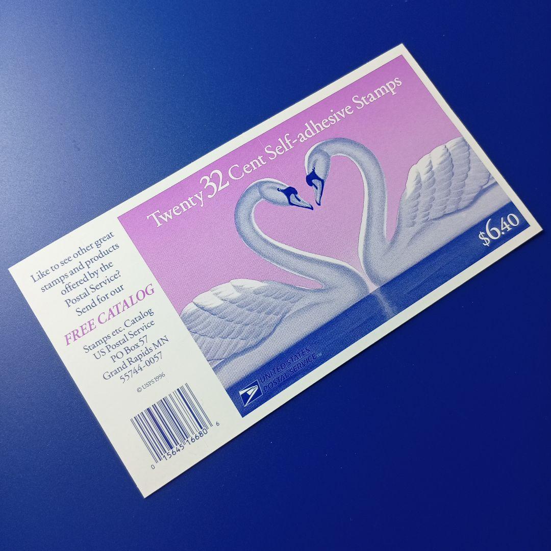 4678 外国切手 アメリカ USA 1997年 白鳥のハート20面入切手帳 - メルカリ