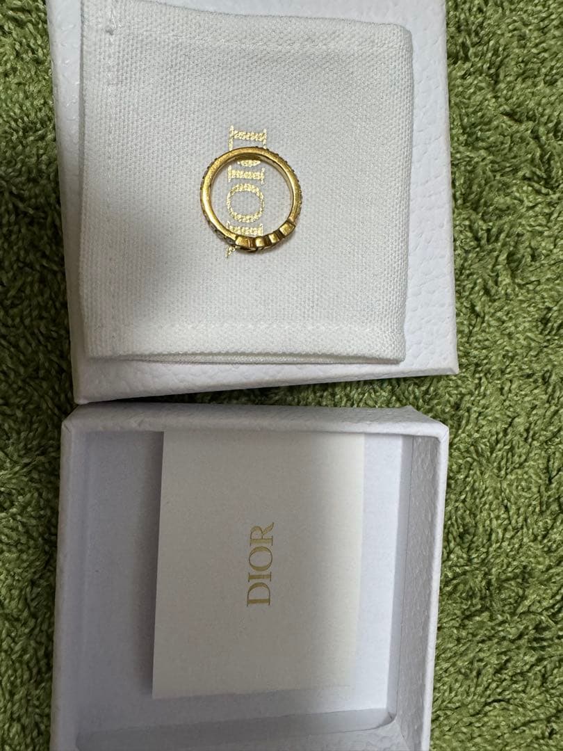 Dior ロゴクリスタルリング　Lサイズ