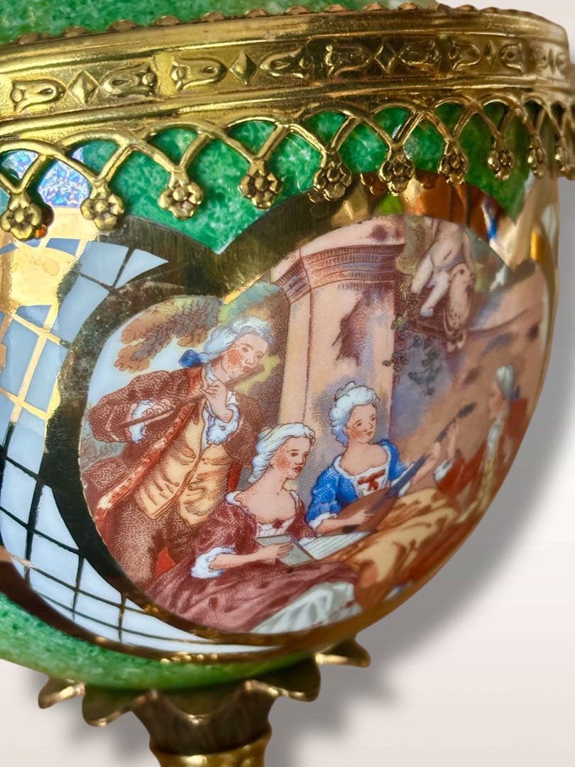 Bronpor スペイン製 デコラティブ花瓶風 ブロンズ装飾 グリーン - 工芸