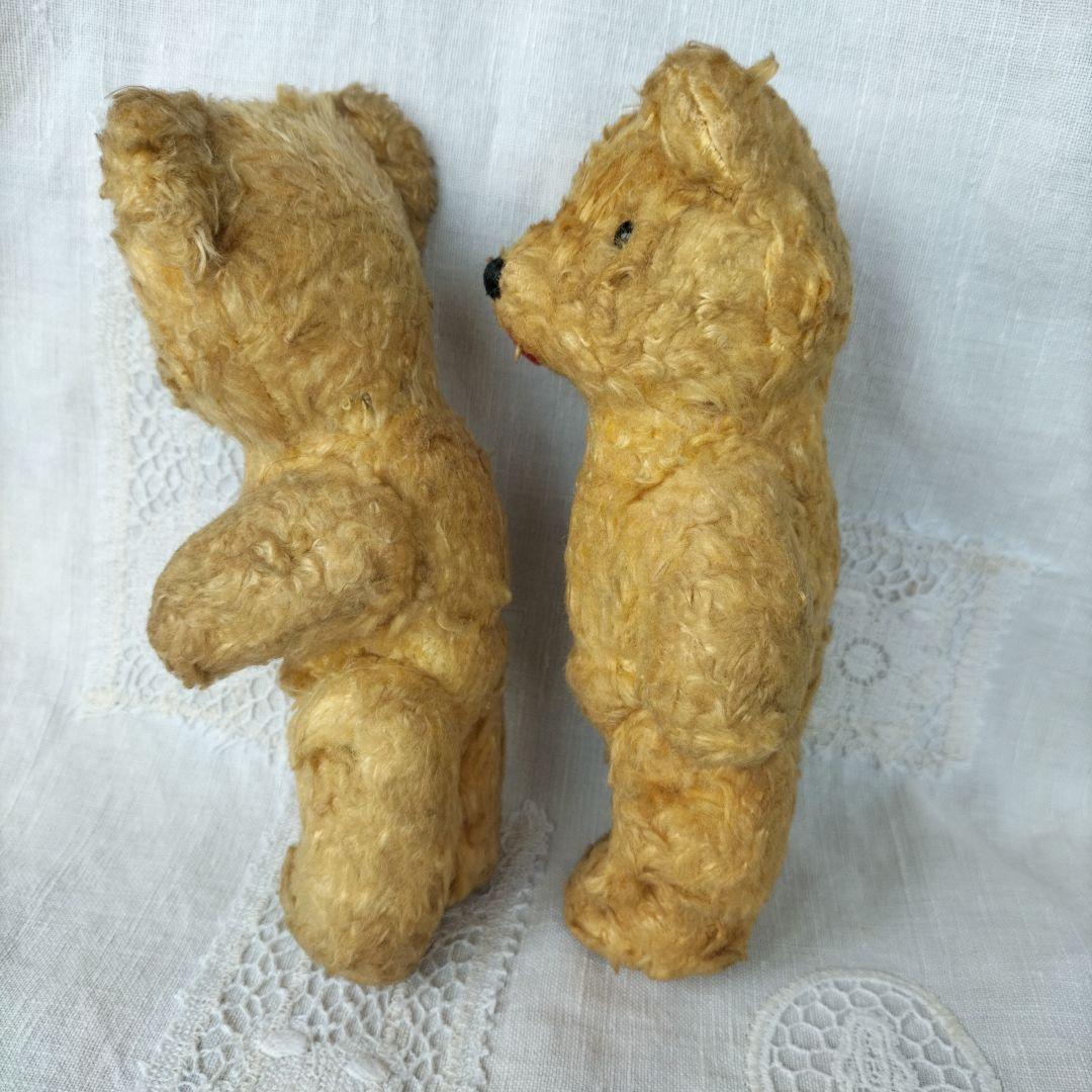 イギリス ビンテージ テディベア レーヨンプラッシュ 仲良しペアで