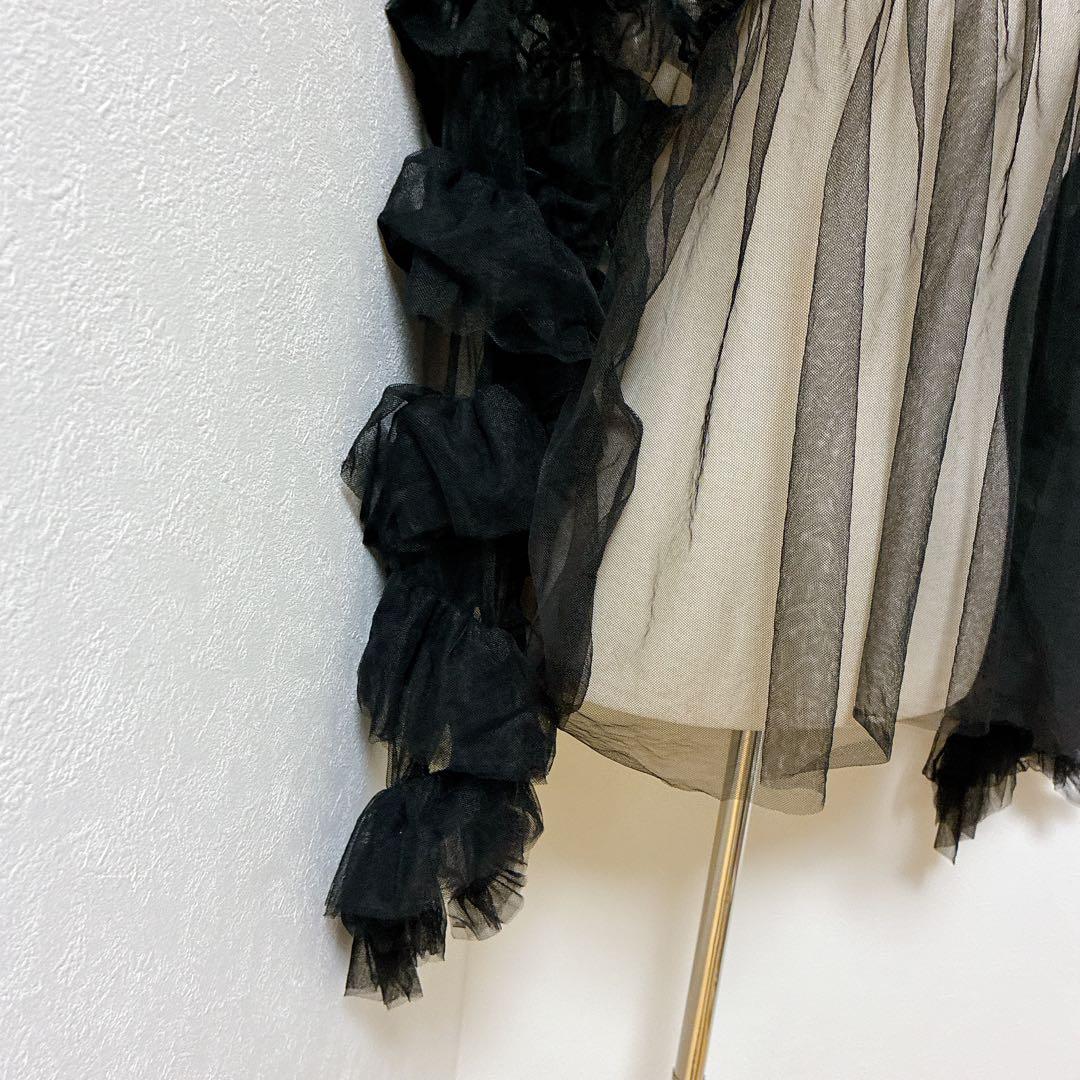 大人気⭐︎ANDRESDアンドレスド ニアナ ブラック チュールフリルブラウス