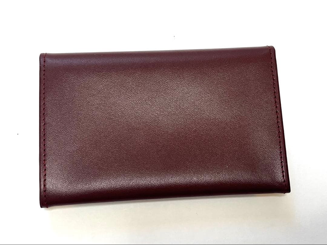 パスケース ファッション 美品 Cartier バーガンディカードケース 名刺