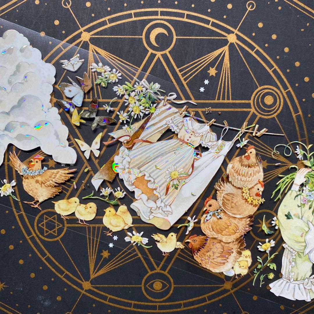 9258】海外 マステ 中古巻 貝殻光マスキングテープ 人物系