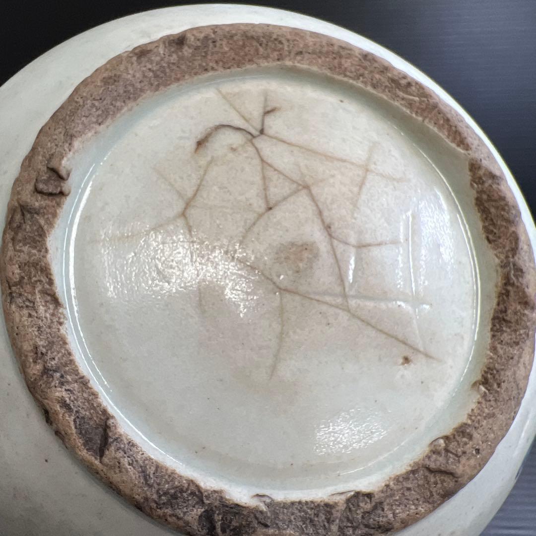 李朝中期　分院　染付コウモリ花文鉢　木箱付　口径15.7㎝　東Y7-1016②