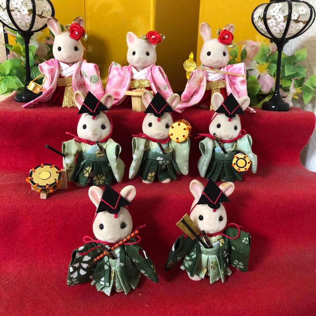サテツ　ひな祭り着物　シルバニア ハンドメイド