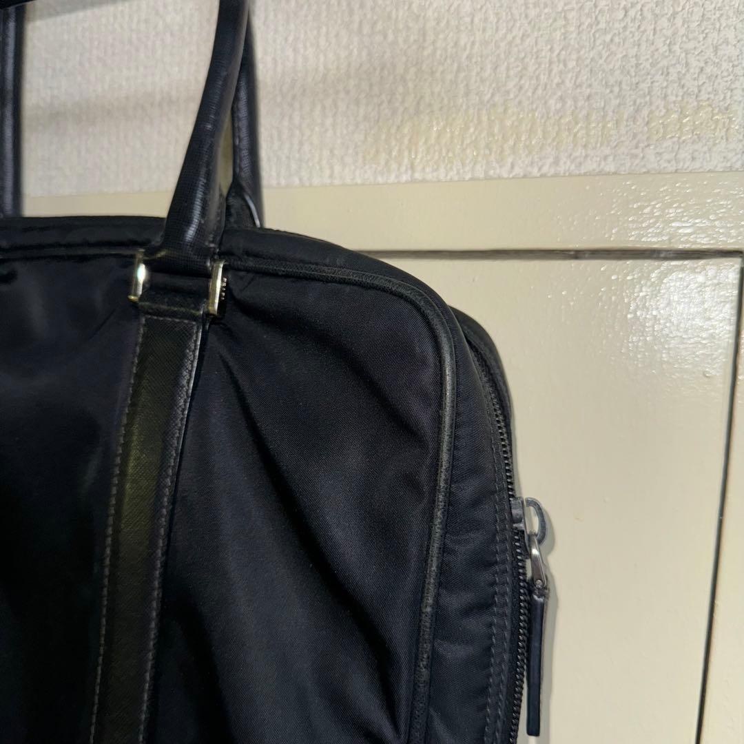 PRADA プラダ ビジネスバッグ ナイロン×サフィアーノ レザー ブラック 黒