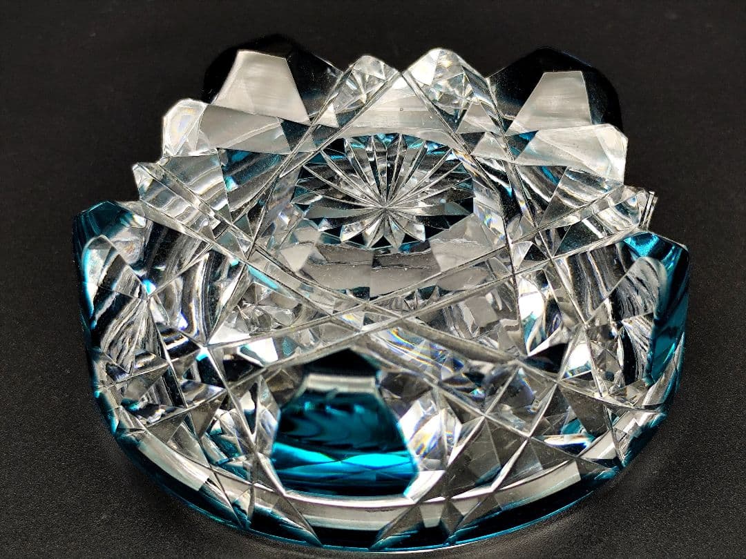 超希少品☆黒川昭男 江戸切子 棗 蓋物 茶道具 （切子、江戸切子、薩摩