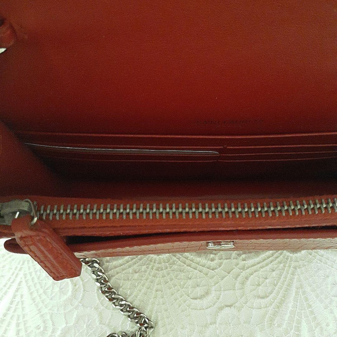 YSL サンローラン 赤 ショルダーバッグ クロコダイル