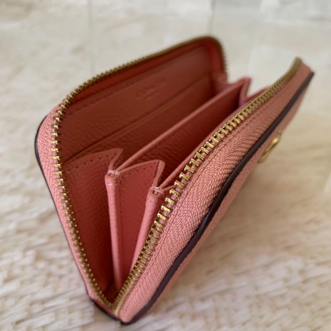 極美品【COACH】コーチ スモール ジップ アラウンド カード ケース