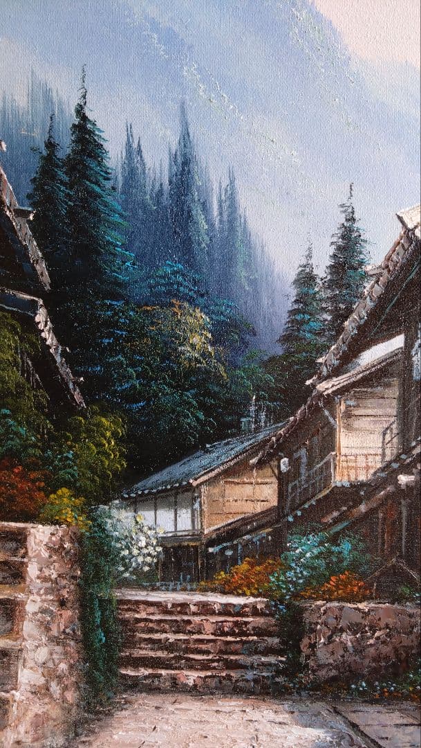 人見友紀 伝説の逃亡画家 油彩画 油絵 風景画 妻籠宿 人