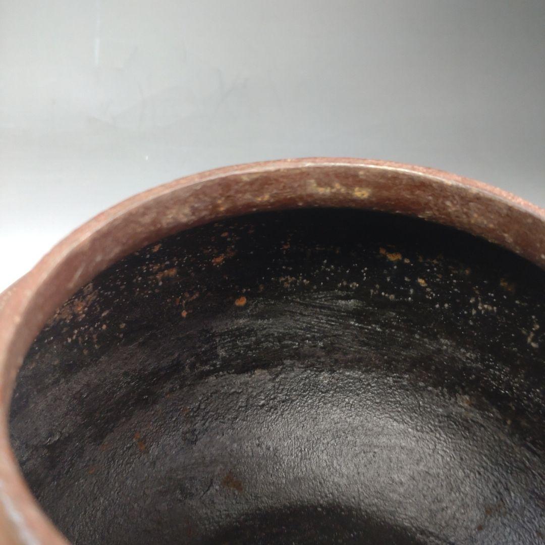 イ254 茶釜『釜師 山本閑浄造』『桐地紋 田口釜 環付 共箱』鉄釜