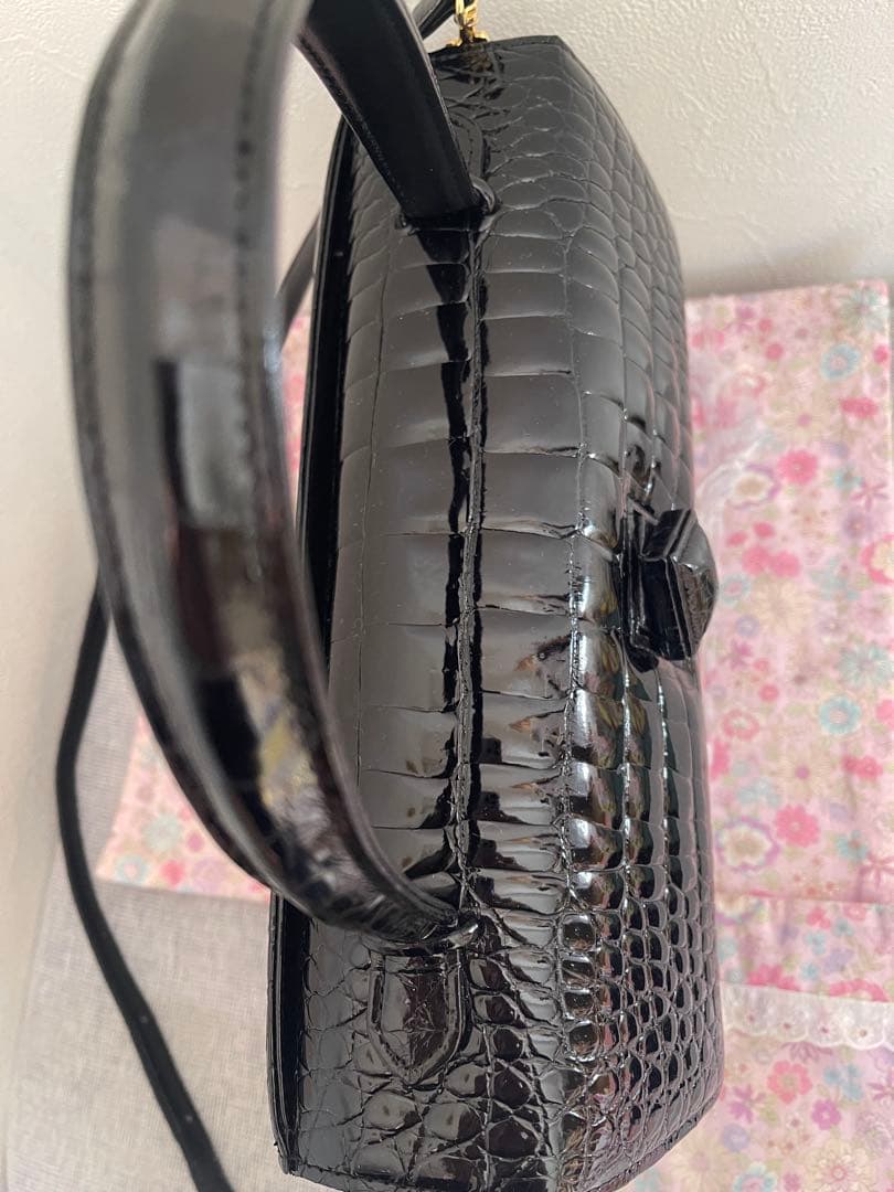 専用　JRA 最高峰 ポロサス クロコダイル 2WAY ハンドバッグ　ブラック