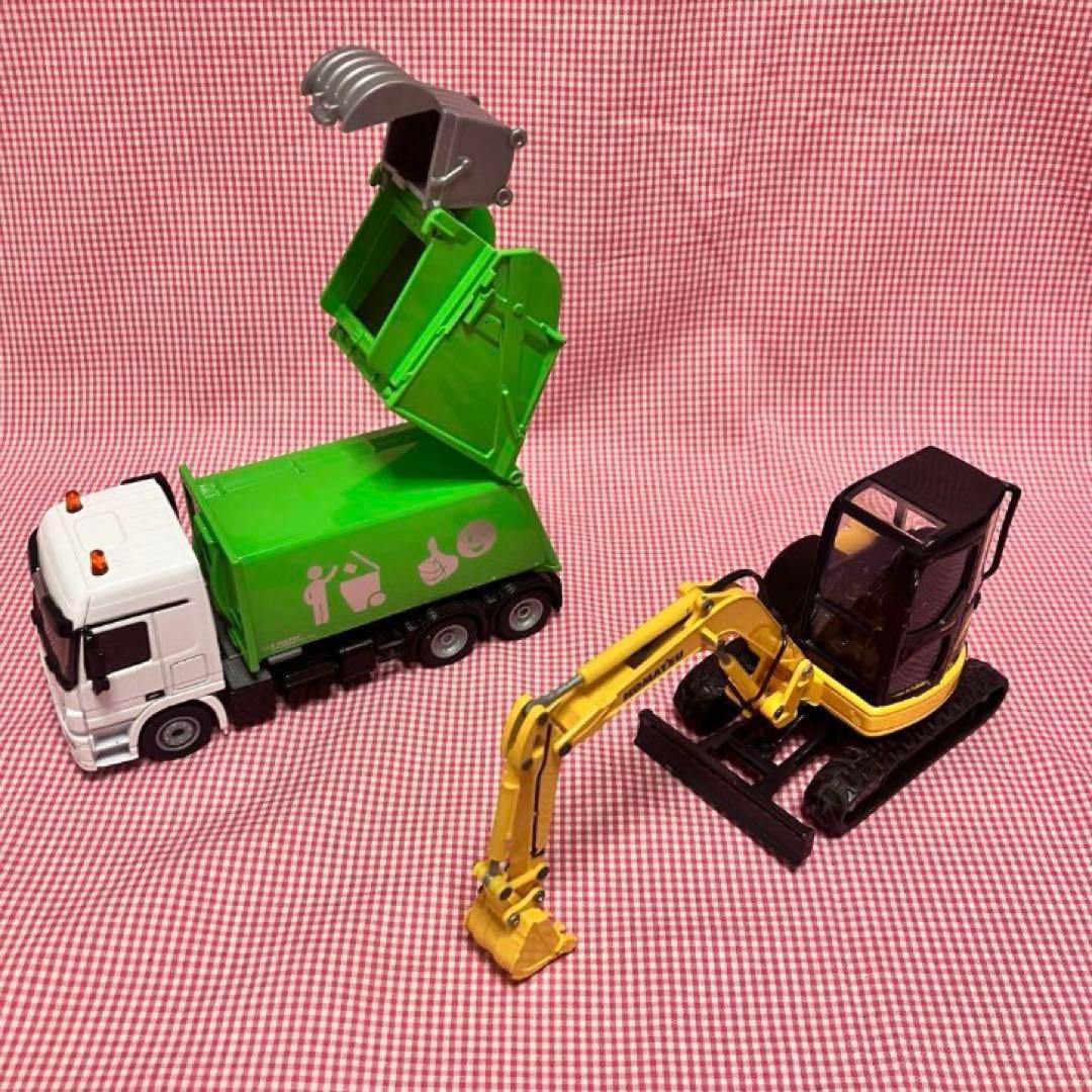 総額12100円Siku ジク消防車 ゴミ収集車 トレーラーアガツマミニショベル