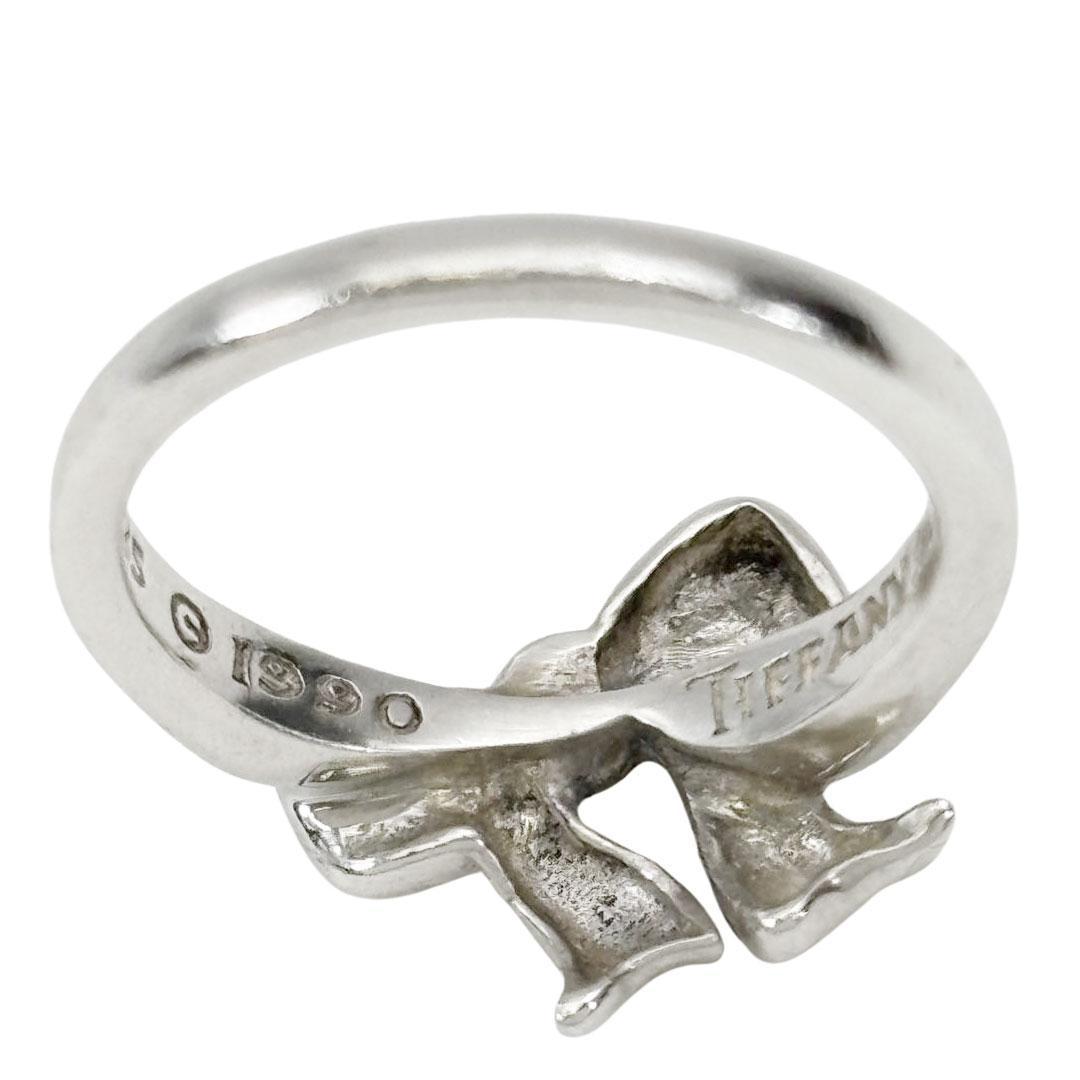 【美品】ティファニー リボンモチーフリング 指輪 1990年 シルバー 8M18
