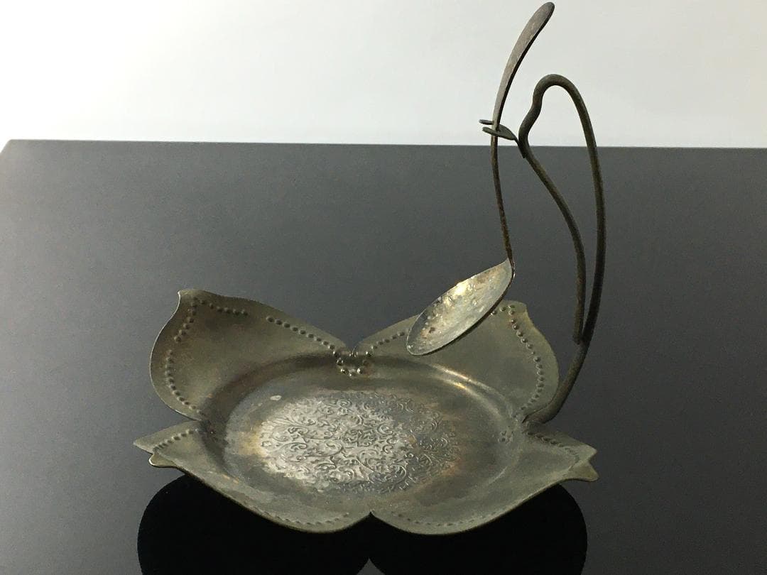 イギリス製 アンティークシルバープレート 台 スプーン ティー アール