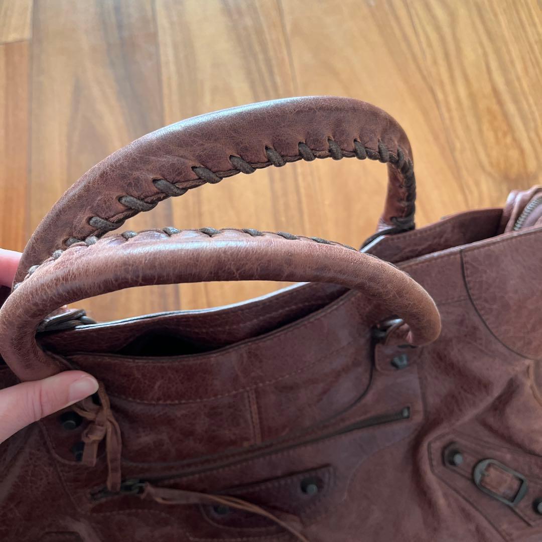 Balenciaga ブラウンレザー ハンドバッグ