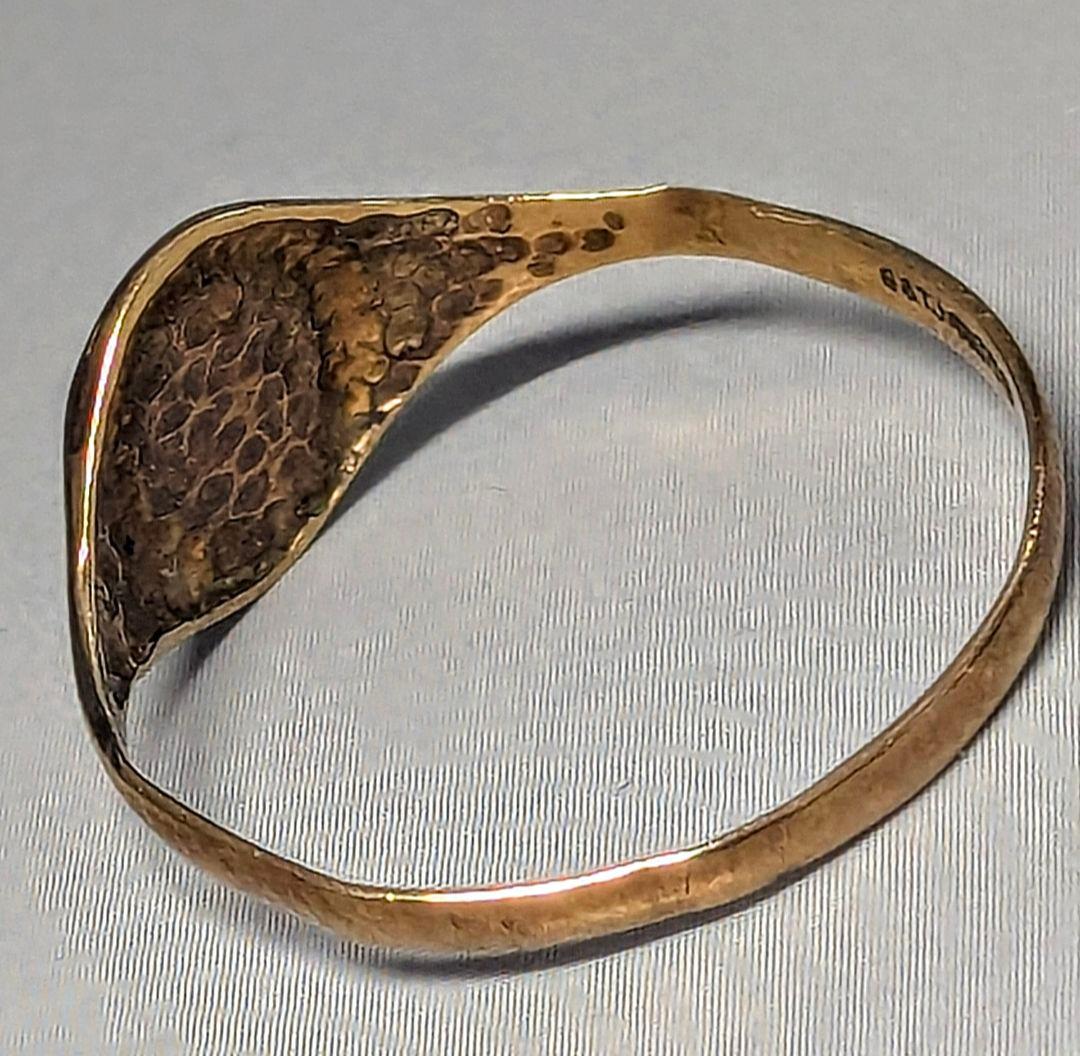 【Vintage】シグネットリング 印台９金 Gold ゴールド 英国製17号