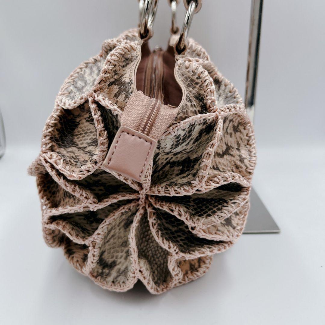 パイソン 蛇革 ハンドバッグ トート リアルレザー パッチワークデザイン