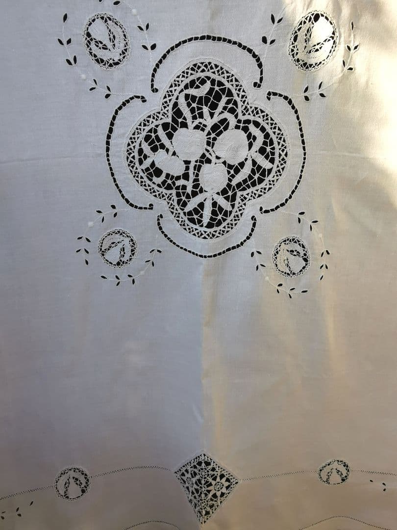 イタリアアンティーク フルーツボビンレース刺繍 ニードルワーク大判