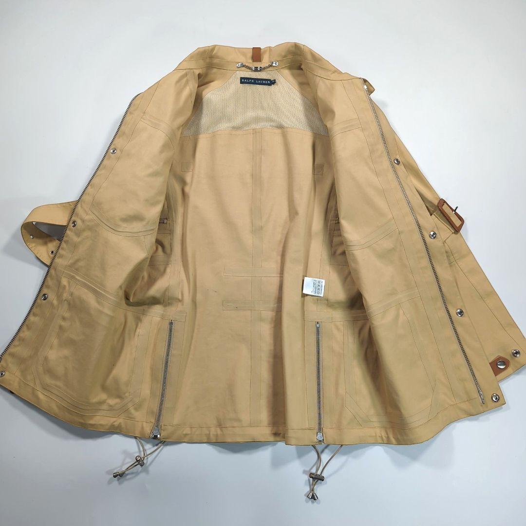 美品.ラルフローレン サファリジャケット 牛革レザー ベージュ ベルト付き