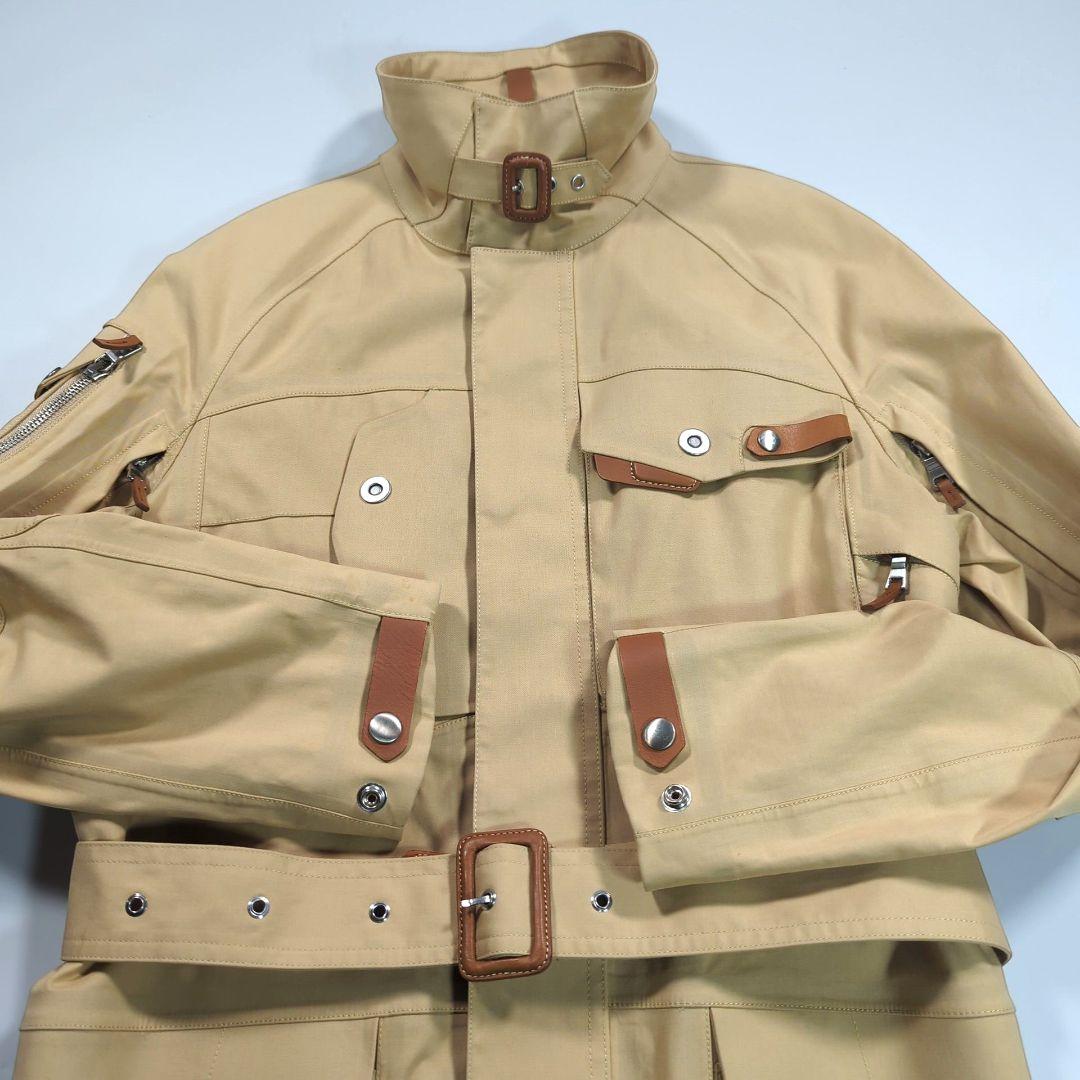 美品.ラルフローレン サファリジャケット 牛革レザー ベージュ ベルト付き