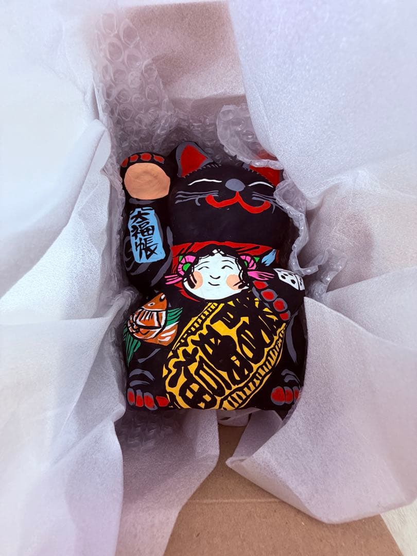 未使用保管品♪ 春日部張り子 招き猫 招き猫 張り子