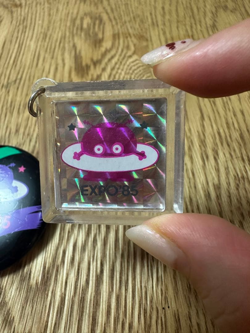 レア！　つくばエキスポ85 キーチェーンとピンバッジセット